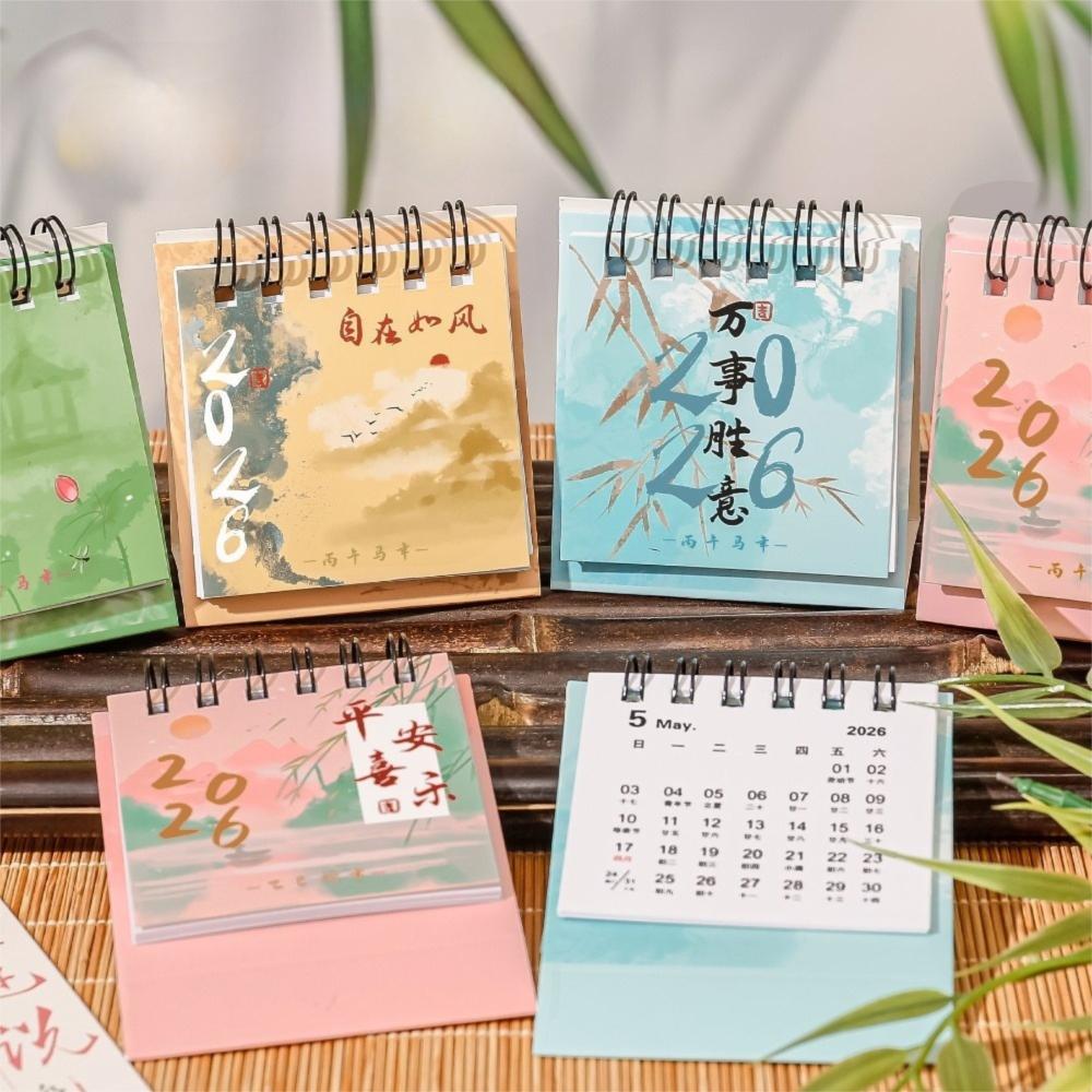 2026 Mini Desktop Paper Calendar Multi-function Agenda Organizer Home Office Supplies