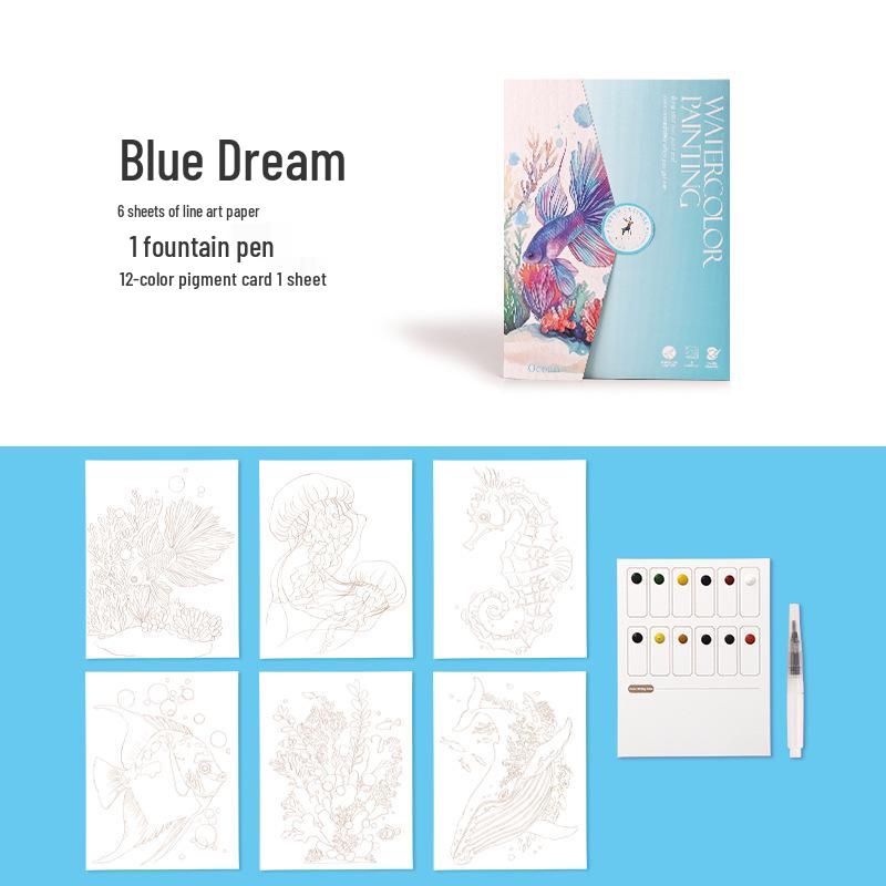 Children's Watercolor Book: Doodle & Paint with 12 Solid Colors