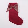 Decorative Big Bow Christmas Stocking Velvet Candy Bag Hanging Stocking Fireplace Ornament Holiday Decor