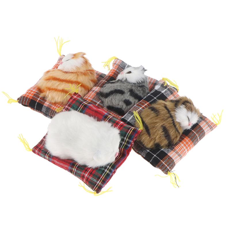 Car Ornaments Simulation Sleeping Cats Decor Plush Doll Auto Accessories