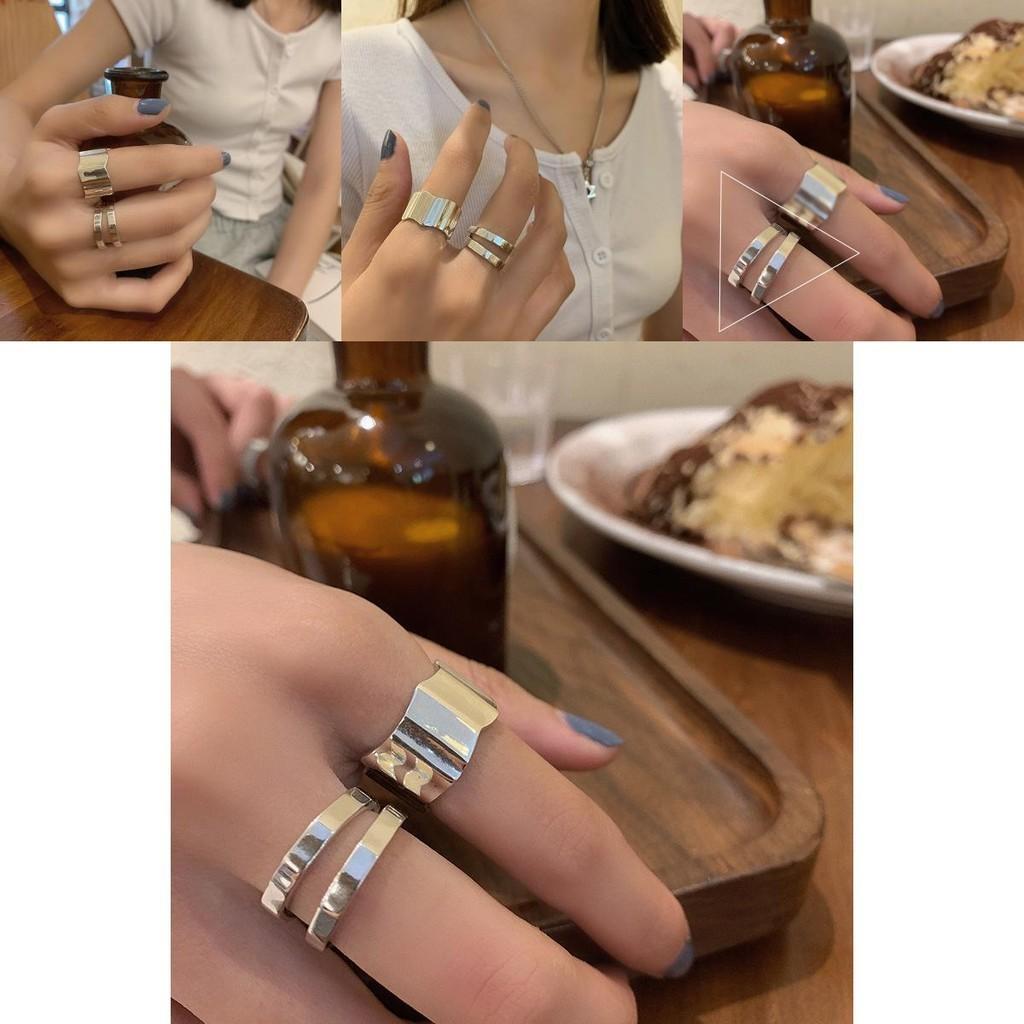 925 Sterling Fashionable Silver Korean Style Hollow Ring For Trendy Women