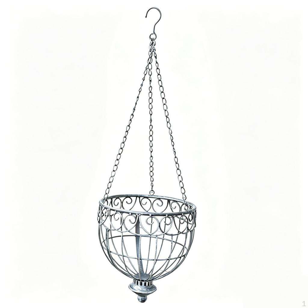 Decorative Hanging Planter, Wire Plant Basket, Ideal for Indoors, Country Houses, Patios, Gardens