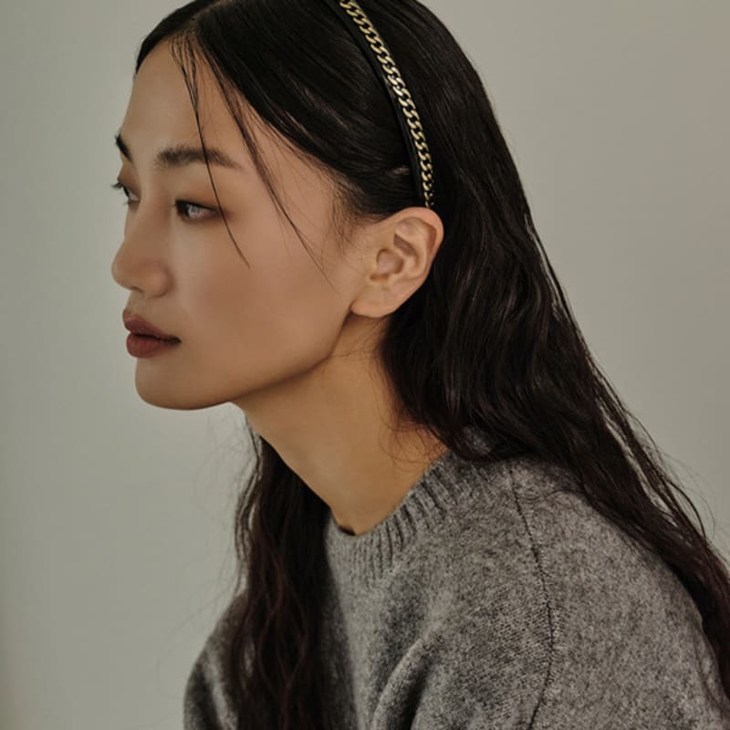 

mishuu somuch chain hairband_2color silver_free