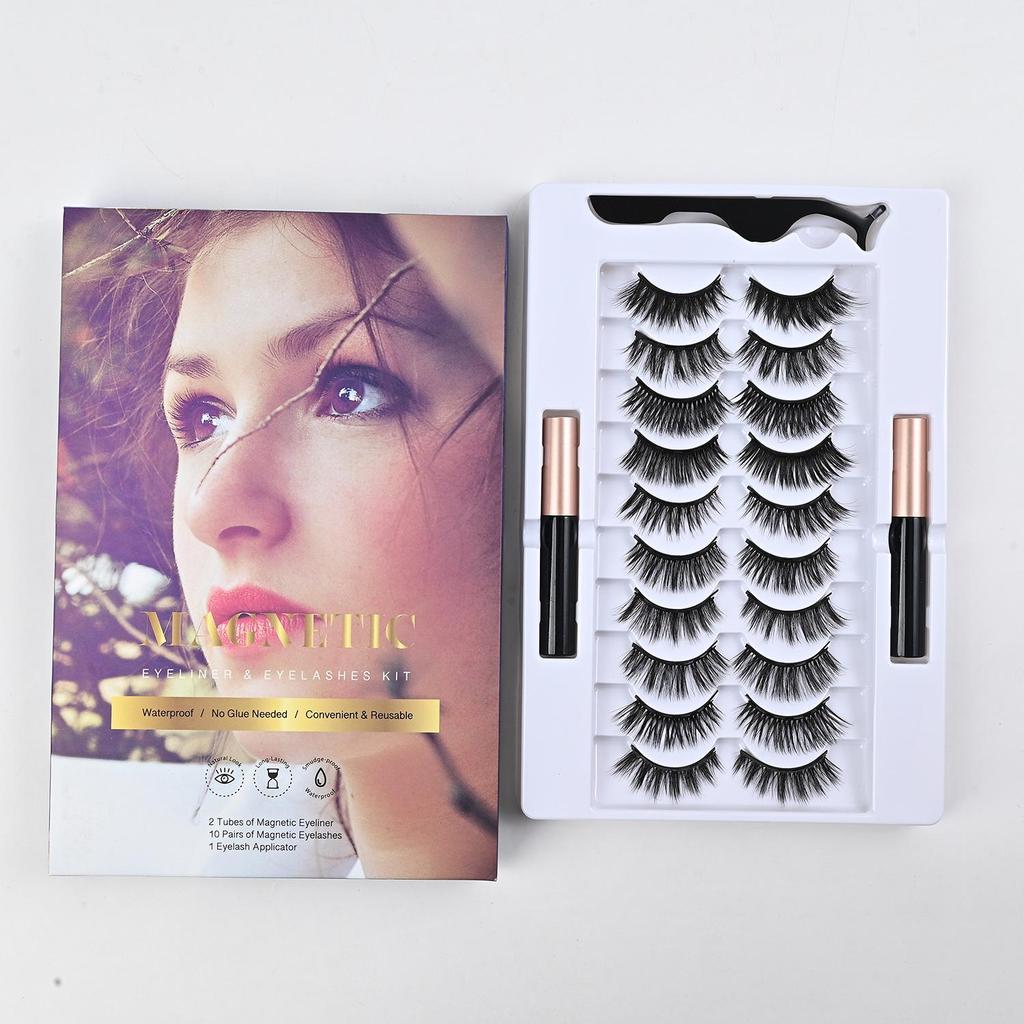 Natural Long Magnetic False Eyelashes - Thin Style Grafted Extensions