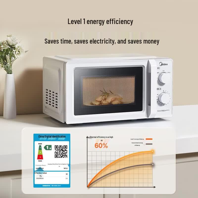 Midea Compact Inverter Microwave Oven with Grill CN plug (adapter included)