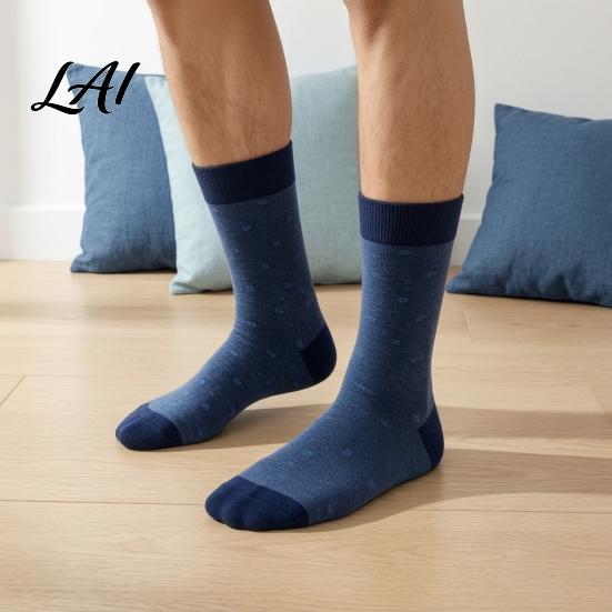 Everyday Cotton Crew Socks Men Argyle Socks Plus Size Colorful Striped Thick Dress Thickened Autumn Winter for Cold Weather Comfortable Non Binding
