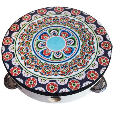 8-Inch Dunhuang Uyghur Dance Tambourine with Jingle Bells