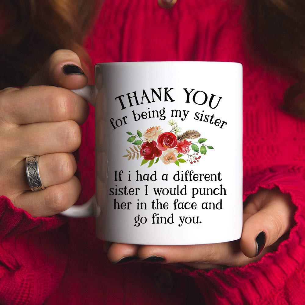 Thank You For Being My Sister Christmas Coffee Mark Cup Ceramic Water