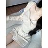 Temperament Slim-fitting Sexy Figure Knitted Dress Women's Autumn and Winter New Super Good-looking Bottom Hip-wrapped Short Skirt