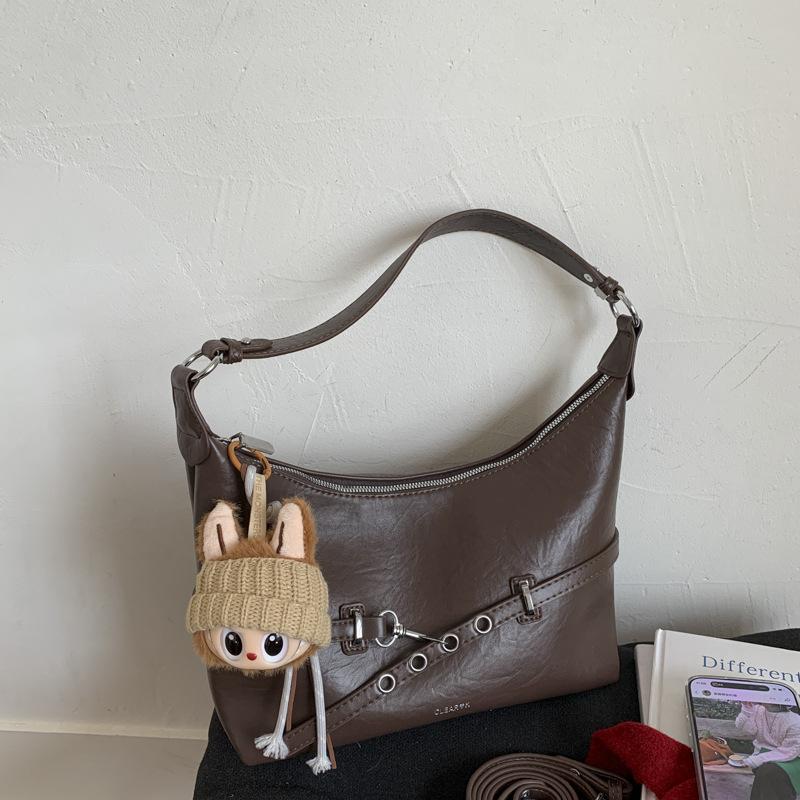 Women's bag 2025 autumn and winter new retro shoulder messenger bag belt decoration simple commuter underarm bag wholesale