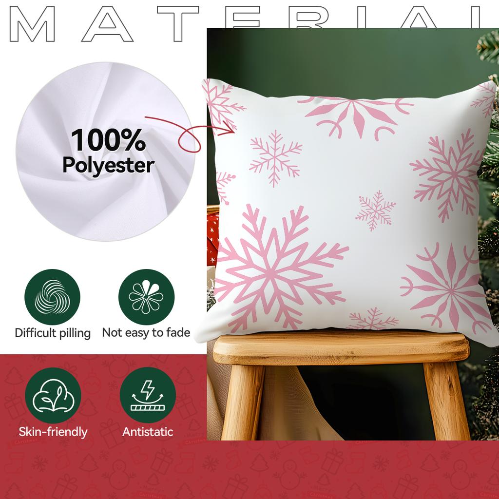 Christmas Snowflakes Pillowcase Printed Polyester 40/45/50cm Throw Pillowcover Decorative Sofa Cushion Pillowslip Home Decor