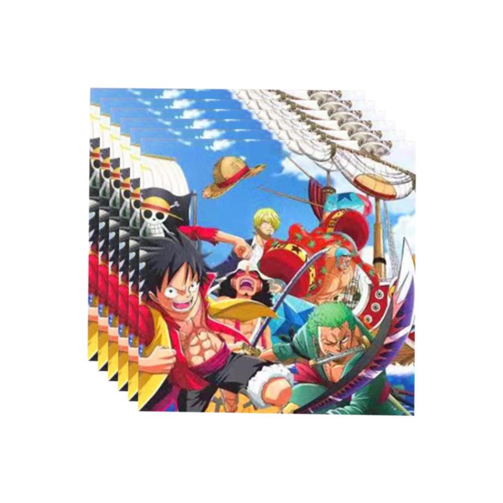 

Cartoon ONE PIECE Party Supplies Luffy Disposable Plates Cups Balloons Tableware Decorations
