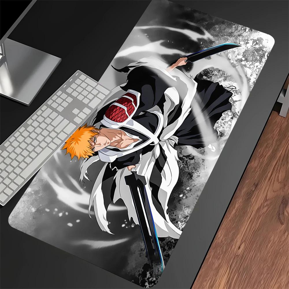 White Mouse Pad Anime Large Mousepad Bleach Manga Panel Laptop Office Rubber Soft Table Mat Pc Keyboard Gaming Non-Slip Carpet