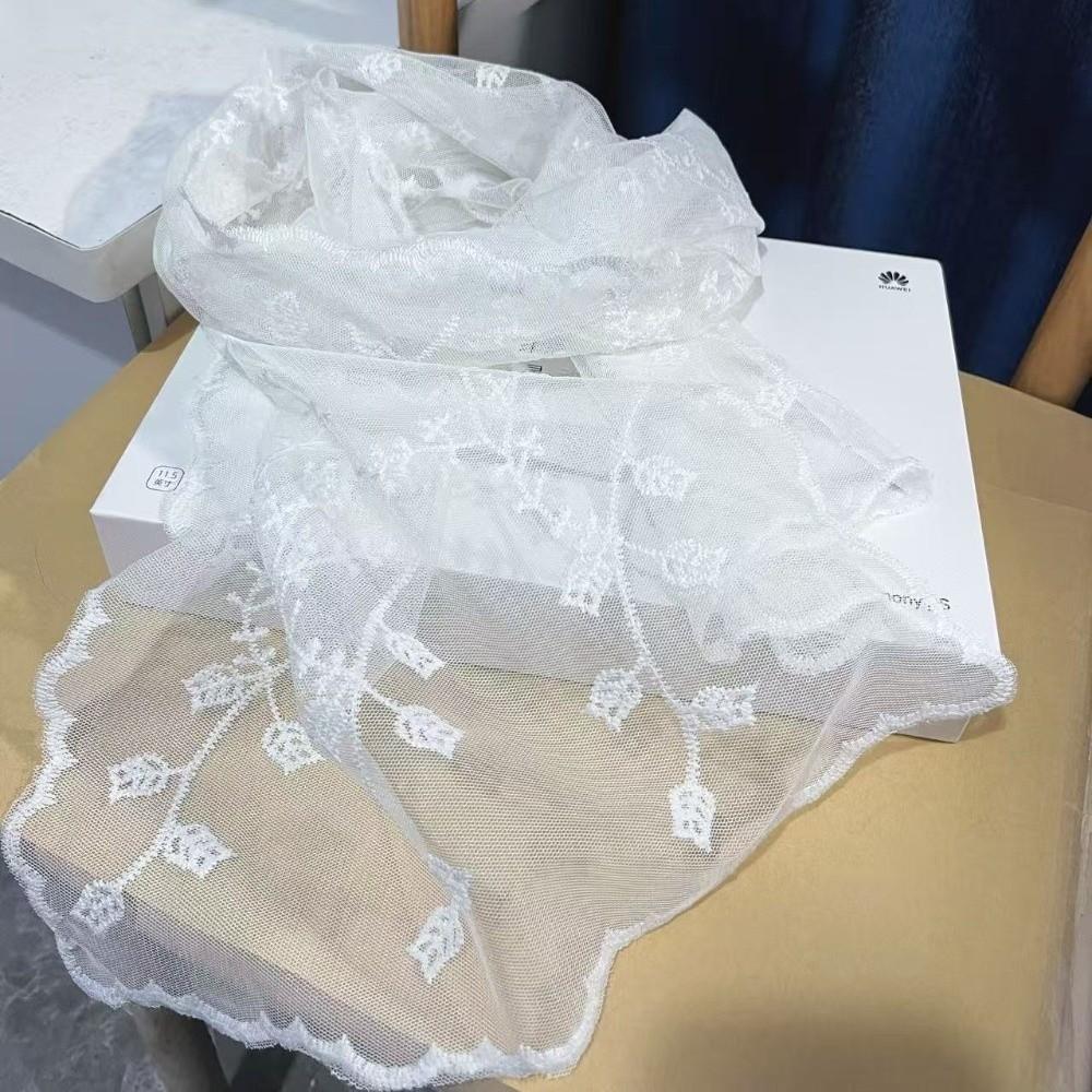 Embroidered Design Hollow Lace Scarf Lace Material Photo-Ready Shawl  Sun Protection