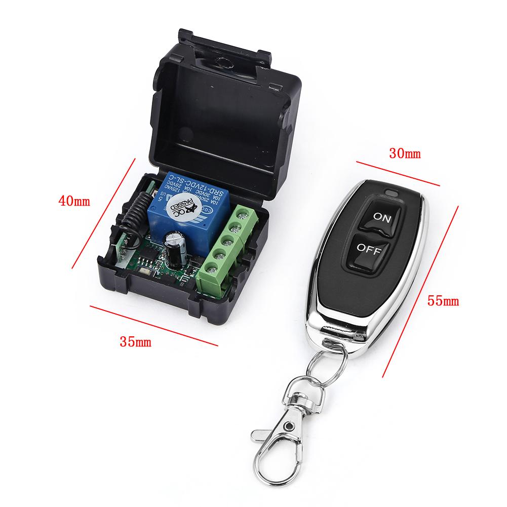 DC12V 433MHz RF Remote Control Switch Relay Receiver Transmitter For Universal Garage Door LED Light Motor Electromagnetic Lock