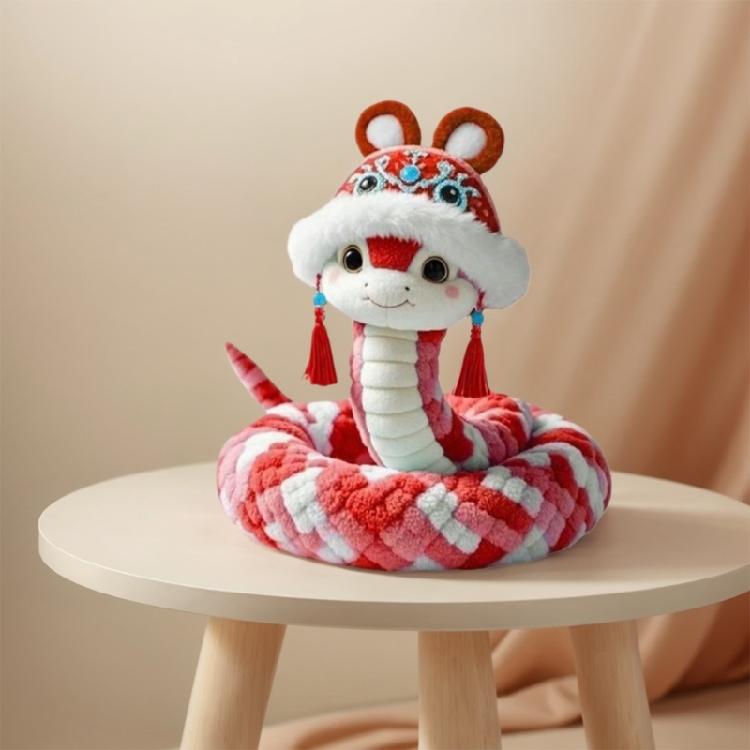 Soft Plushie Snake Year Pillow Bringing Luck Cartoon Cushion for Home Decoration Lover
