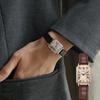 Lässige Retro Quarzuhren mit römischem Zifferblatt Damen Rechteckiges Lederarmband Armbanduhr Uhr Modisch für Frauen Reloj De Mujer