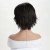 Parrucche Sintetiche Corte Nere Ondulate da Donna Stiloso Capelli Misti Biondo Castano Stratificati con Frangia per Uso Quotidiano Festa Costume Fibra Resistente al Calore