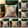 Cute Mini Illustration Decorations 1 Pillow Case Natural Linen Pillow Case Double-Sided Decor Sofa Pillowcase Home Decor