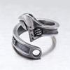 Adjustable Open Ring Men Women Vintage Industrial Design Copper Jewelry Retro U-Shaped Geometric Finger