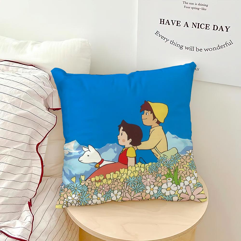 Cartoon H-Heidi Girl Cute cushion cover Pillow Cover Home Sofa living Decoration Room  Office Car Nordic Simplicity