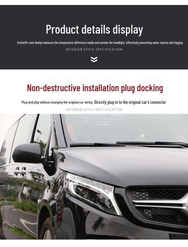 Compatible LED Headlight for Mercedes-Benz VITO 16-19 V-Class Models