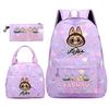 3Pcs/set Backpack for Girl School Teen Student Knapsack Women Rucksack with Lunch Bags Pencil Bag Fish Scale Style Bags