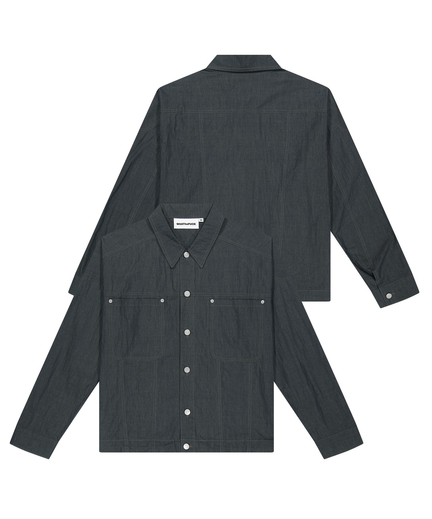 What The Fuck Two-Pocket Shirt Blue M Size