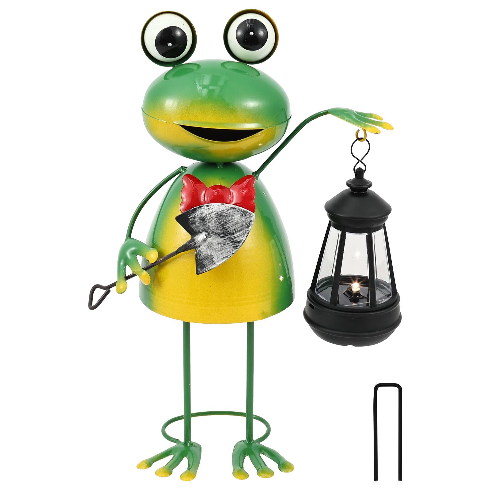 

Solar Lights Frog Statue Waterproof Outdoor Solar Frog Garden Sculpture Solar Powered Frog Garden Statues Ornaments for Backyard