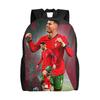 Dynamischer Fußballspieler Rucksack R-Ronaldos 2026 Teenager Polyester Fahrradrucksäcke Leichte Lustige Schultaschen Rucksack