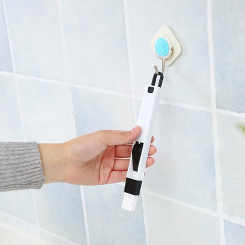 2 Pcs Window Slot Brush Groove Cleaning Brush Two-piece Crevice Brush Keyboard Brush with Dustpan Cleaning Brush