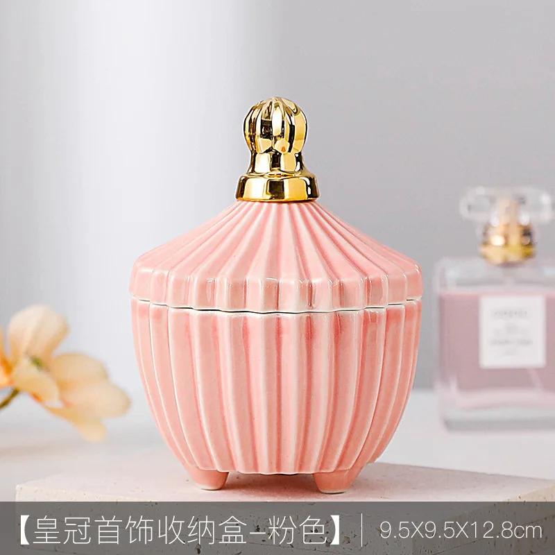 

Керамическая коробка для хранения в европейском стиле, контейнер для хранения консервных банок, герметичный контейнер для хранения, настольный пылезащитный контейнер для хранения с кольцом, банка