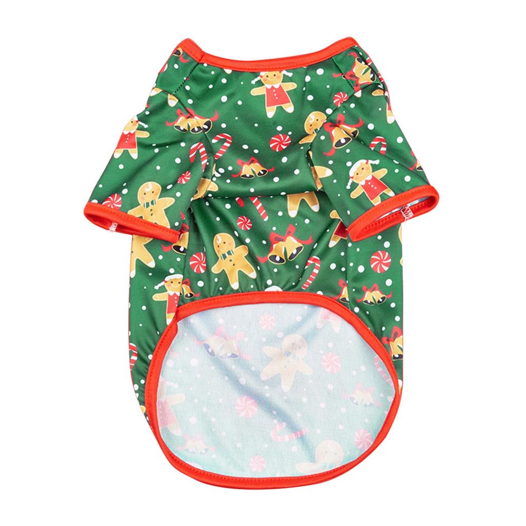 Hund Weihnachtspullover Lebkuchenmann Muster Bequemes Polyester Haustier Sweatshirt für Welpen Kätzchen