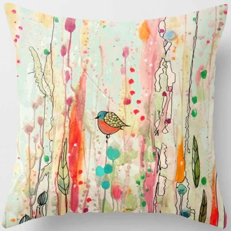 Oil Painting Floral Printing Pillowcase Home Decoration Car Sofa Decoration Pillowcase Ornament