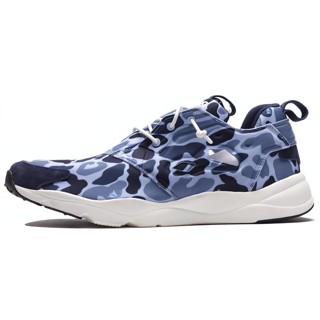 Reebok Furylite Comfortable Fabric Low Top Running Shoes Unisex Sneaker Camouflage-Blue V67087