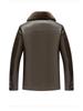 Men's Fur Collar Leather Jacket - Warm, Thickened PU for Middle-aged & Elderly