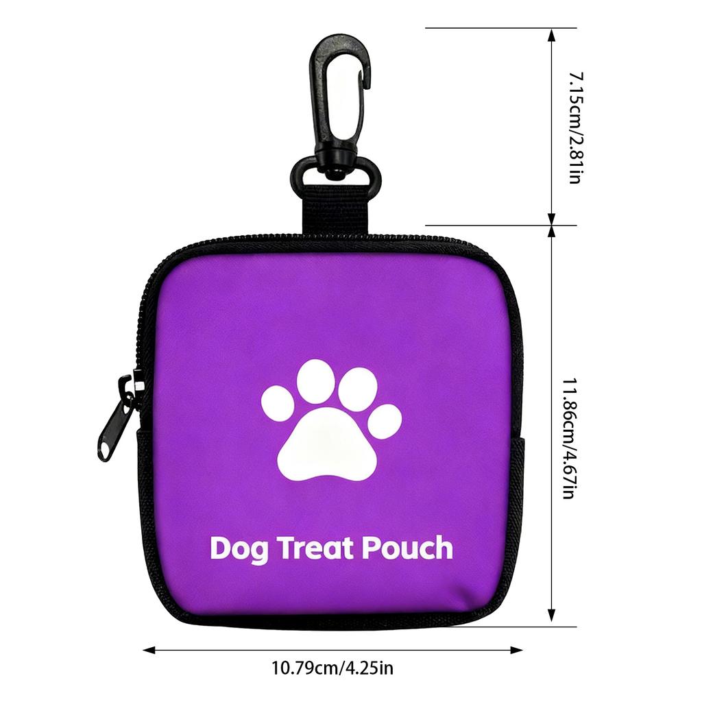 Polyester Dog Training Treat Pouch with Zipper Closure Portable Pet Snack Bag for Walking Training