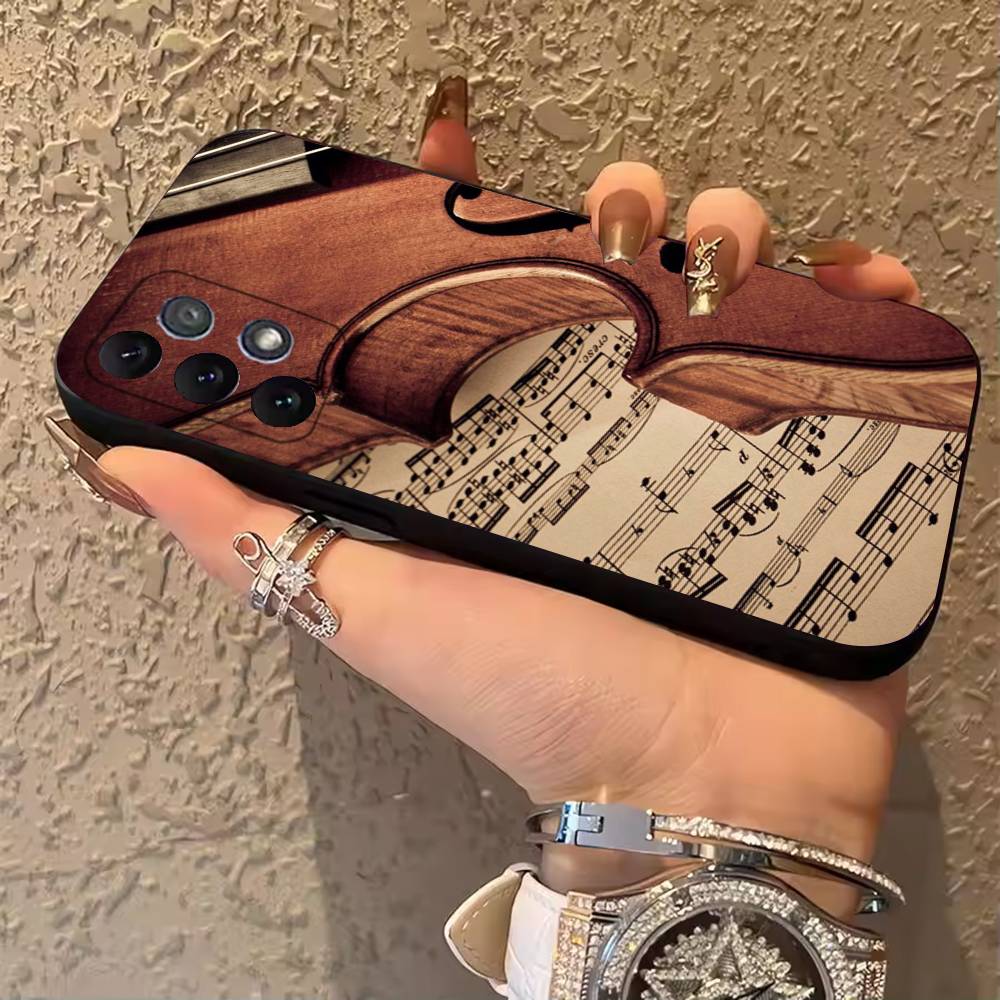 Music Musical Violin Phone Case For Samsung Galaxy A13,21s,22,31,32,52,53,71,80,A91 Soft Black Cover