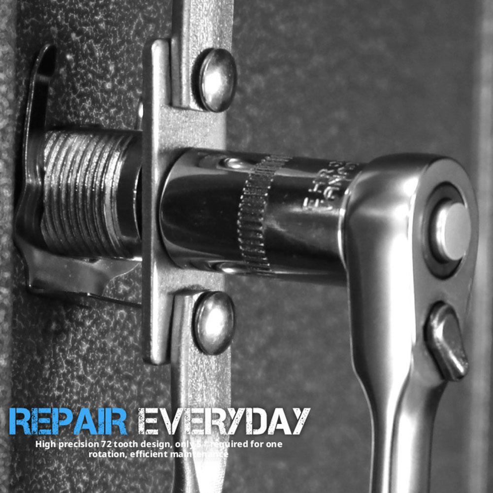 Mini Treble 1/4 Ratchet Wrench Double Ended Quick Socket Ratchet Wrench Screwdriver Hex Torque Wrenches Set Spanner