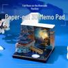 Full Moon Pavilion 3D Paper Cut Calendar & Sticky Note Desk Ornament – Cultural Souvenir