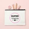 Do You Want To Be My Witness French Print Makeup Bag Female Neceser Toiletry Storage Linen Zipper Bags Wedding Gift for Witness