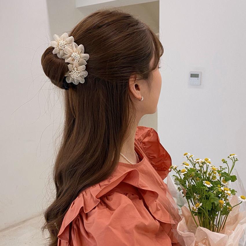 Hairstyle Making Long Tool Sweet Hair Braide Rope Hairbands Korean Accessories Women Elegant Bud Chiffon Flower Maker Maruko LS