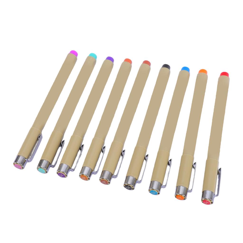 9PCS Fine Liner Pen Sketch Drawing Pens Water Proof Ink for Artists Sketching Watercolor Calligraphy Detail Outlining
