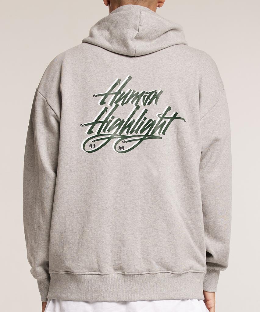 Cream Soda Lab Human Highlight Logo Zip-Up Grey Green