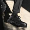 3185 dress commuter leather shoes spring new groom wedding shoes leather versatile men's carbon black derby shoes