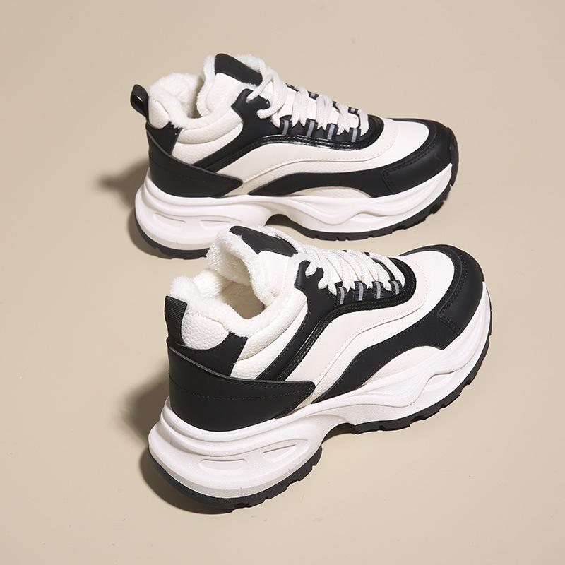 

Женские папины кроссовки зимние бархатные теплые высокие студенческие повседневные спортивные хлопковые кроссовки для женщин 35