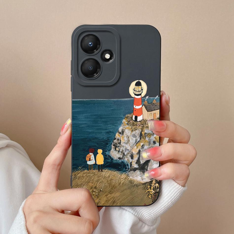For Infinix Hot 30 Play 30i Phone Case Cartoon Liquid Silicone Full Protection Anti Drop Cover For Infinix Hot30 30Play Bumper