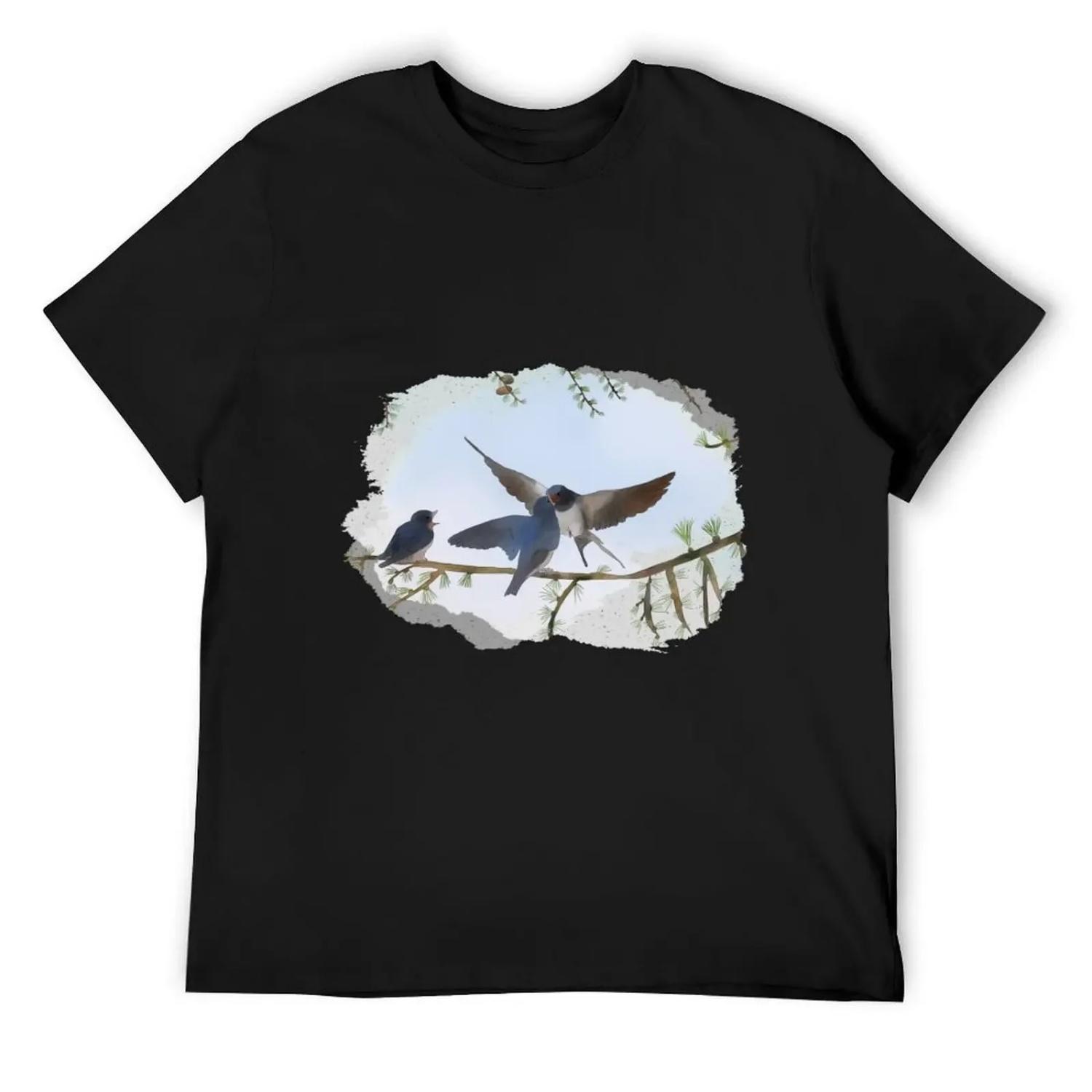 

Little swallow fly T-Shirt Personalized t-shirt vintage anime shirt rapper graphic tees compression shirt men XXXXXL чорний