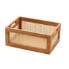 User Friendly Wooden Storage Basket Efficient and Portable Bamboos Woven Organizers for Desk Vanity or Office Supplies