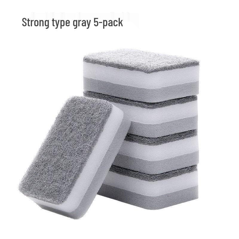 Extra Thick Double-Sided Sponge Scrubber: Kitchen Cleaning Brush & Three-Layer Scouring Pad